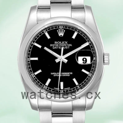Rolex Datejust Men’s 36mm 116200BKSO Silver-tone Black Dial Replica Watches