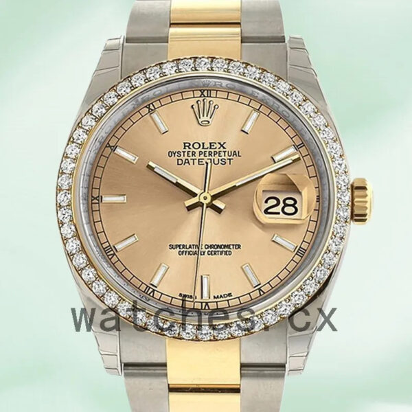 Rolex Datejust 116243CSO Men’s 36mm Oyster Bracelet Champagne Dial Replica Watches