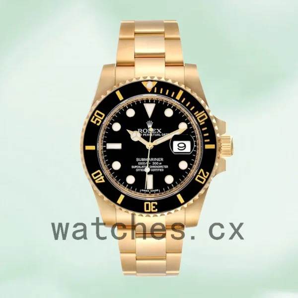 Rolex Submariner 116618LN-97208 Men’s 40mm Oyster Bracelet Gold-tone Replica Watches - Image 2