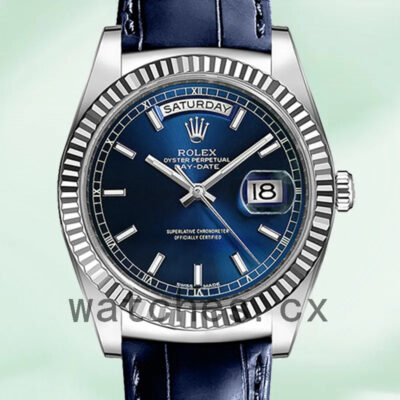 Rolex Day-Date 118139-L Men’s 36mm Leather Strap Automatic Replica Watches