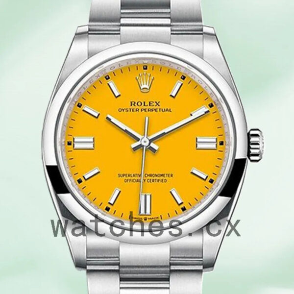 Rolex Oyster Perpetual 41mm m124300-0004 Unisex Yellow Dial Automatic Replica Watches