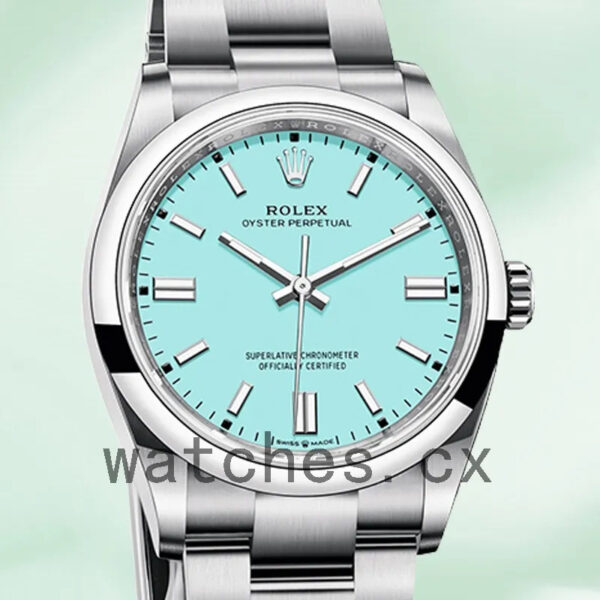 Rolex Oyster Perpetual 36mm Unisex m126000-0006 Turquoise Blue Dial Silver-tone Replica Watches