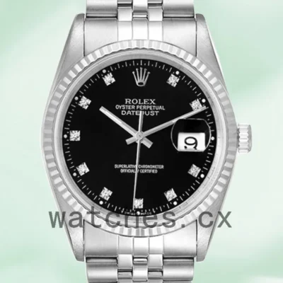 Rolex Datejust 36mm Men’s 16234BKDJ Silver-tone Replica Watches