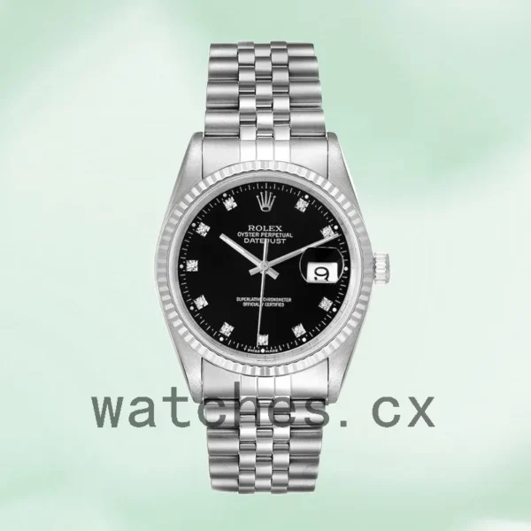 Rolex Datejust 36mm Men’s 16234BKDJ Silver-tone Replica Watches