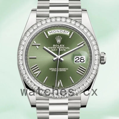 Rolex Day-Date 40mm 228349GNRP Men’s Green Dial Silver-tone Replica Watches