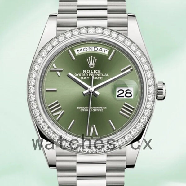 Rolex Day-Date 40mm 228349GNRP Men’s Green Dial Silver-tone Replica Watches