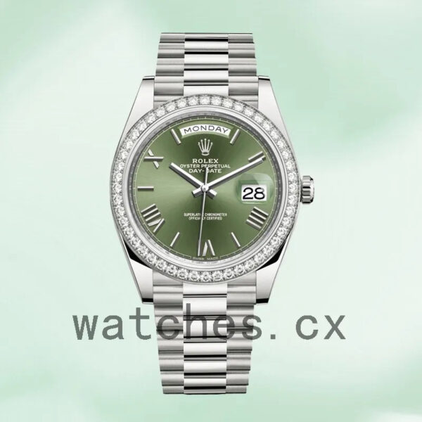 Rolex Day-Date 40mm 228349GNRP Men’s Green Dial Silver-tone Replica Watches