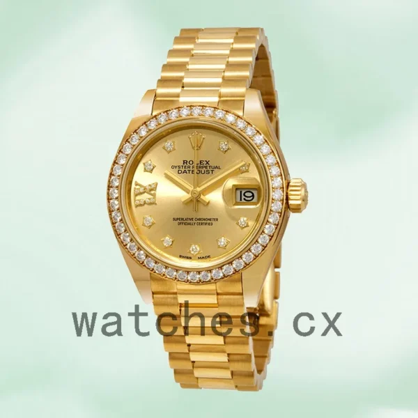 Rolex Datejust m279138rbr-0006 28mm Ladies Champagne Diamond Dial Replica Watches