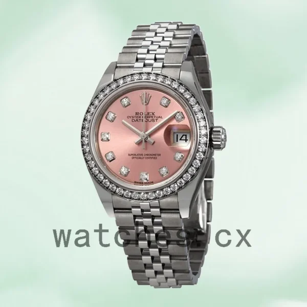 Rolex Datejust 28mm Ladies m279384rbr-0003 Pink Dial Silver-tone Replica Watches