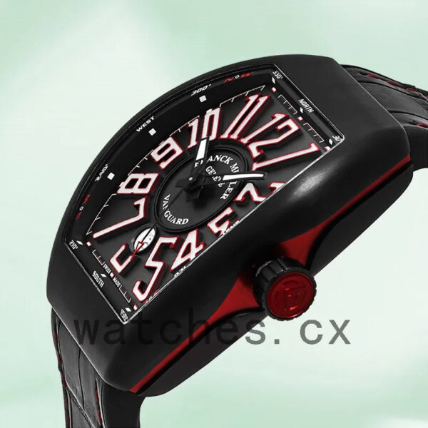 Franck Muller Vanguard Men’s 45mm 45SCBLKBLKWHT Automatic Leather Strap Replica Watches - Image 3