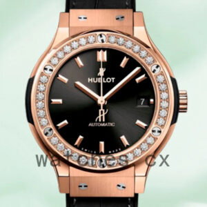 Hublot Classic Fusion 565.OX.1480.LR.1604 Ladies 33mm Rose Gold-tone Leather Strap Replica Watches