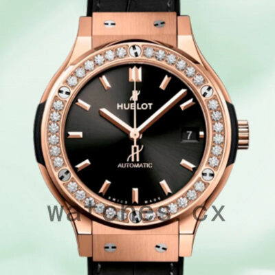 Hublot Classic Fusion 565.OX.1480.LR.1604 Ladies 33mm Rose Gold-tone Leather Strap Replica Watches