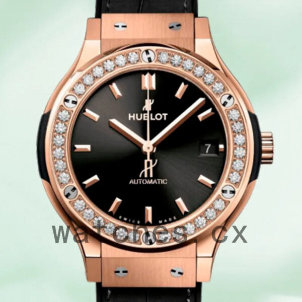 Hublot Classic Fusion 565.OX.1480.LR.1604 Ladies 33mm Rose Gold-tone Leather Strap Replica Watches