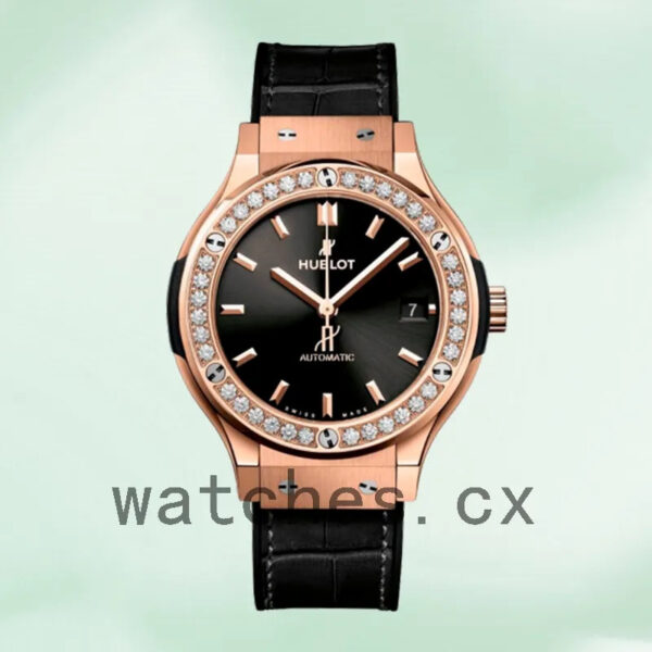 Hublot Classic Fusion 565.OX.1480.LR.1604 Ladies 33mm Rose Gold-tone Leather Strap Replica Watches - Image 2
