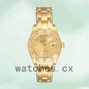 Rolex Pearlmaster 29mm 80318 Ladies Champagne Dial Automatic Replica Watches