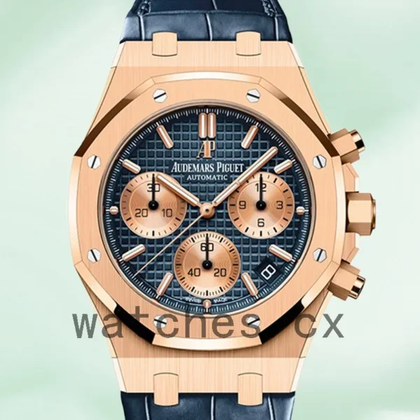 Audemars Piguet Royal Oak Men’s 26331OR.OO.D315CR.01 41mm Blue Dial Leather Strap Replica Watches