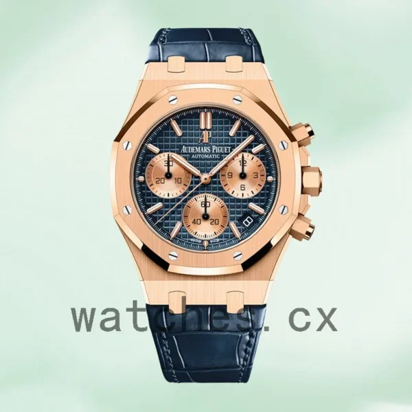 Audemars Piguet Royal Oak Men’s 26331OR.OO.D315CR.01 41mm Blue Dial Leather Strap Replica Watches - Image 2