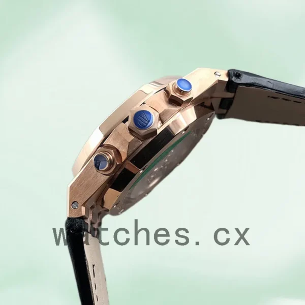Audemars Piguet Royal Oak Men’s 26331OR.OO.D315CR.01 41mm Blue Dial Leather Strap Replica Watches - Image 3