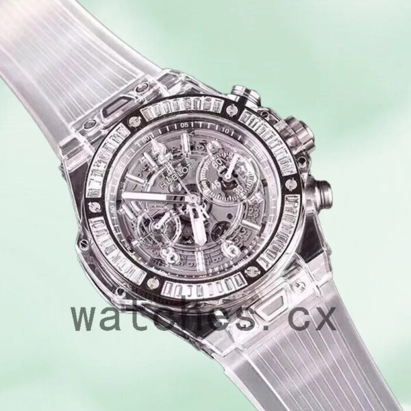 Hublot Big Bang 411.JX.4802.RT.1904 45mm Men’s Transparent Rubber Band Replica Watches - Image 4