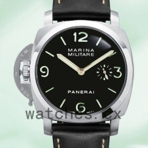 Panerai Luminor Marina PAM00217 44mm Men’s Leather Strap Black Dial Replica Watches