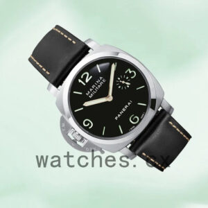 Panerai Luminor Marina PAM00217 44mm Men’s Leather Strap Black Dial Replica Watches