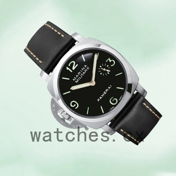 Panerai Luminor Marina PAM00217 44mm Men’s Leather Strap Black Dial Replica Watches