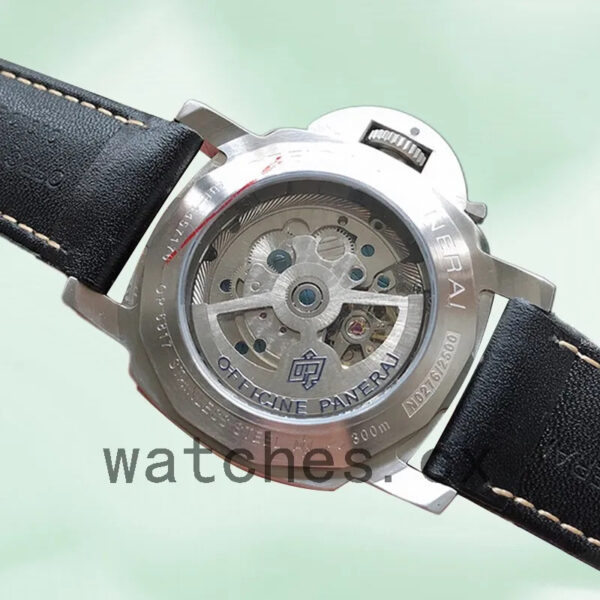 Panerai Luminor Marina PAM00217 44mm Men’s Leather Strap Black Dial Replica Watches - Image 4