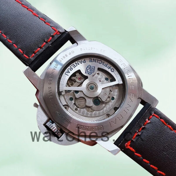 Panerai Luminor Marina 44mm Men’s PAM00422-001 Leather Strap Black Dial Replica Watches - Image 4