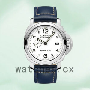 Panerai Luminor Marina PAM00499-001 44mm Men’s Leather Strap White Dial Replica Watches