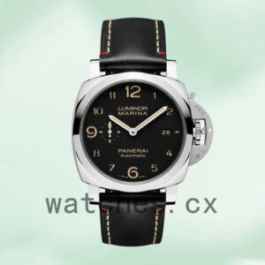 Panerai Luminor Marina 44mm Men’s PAM00910 Leather Strap Black Dial Replica Watches