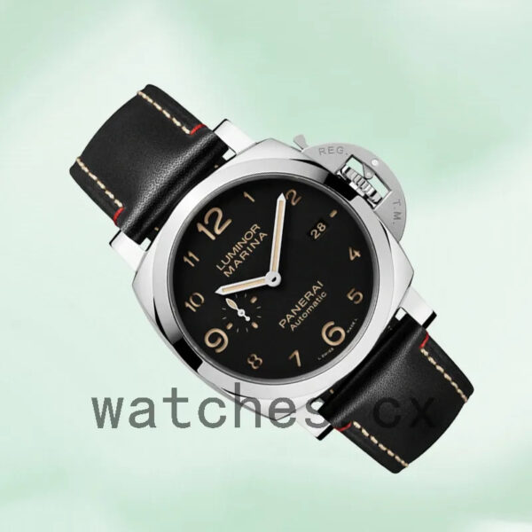 Panerai Luminor Marina 44mm Men’s PAM00910 Leather Strap Black Dial Replica Watches