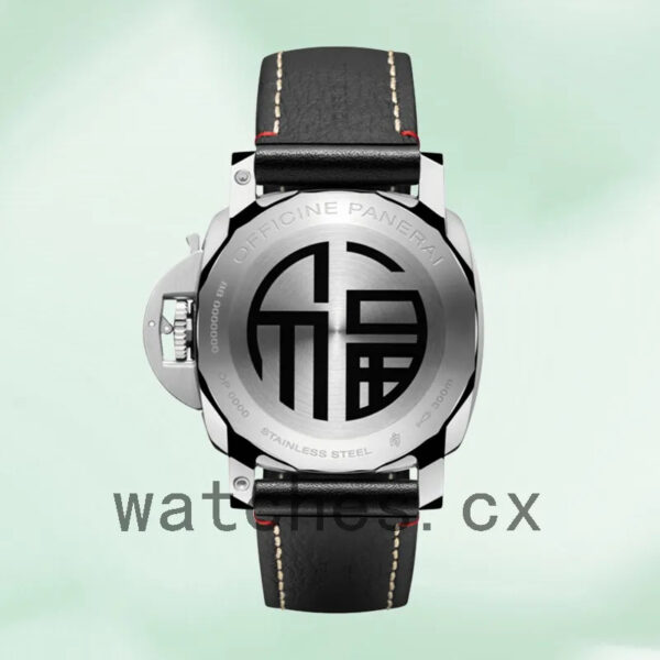 Panerai Luminor Marina 44mm Men’s PAM00910 Leather Strap Black Dial Replica Watches - Image 4