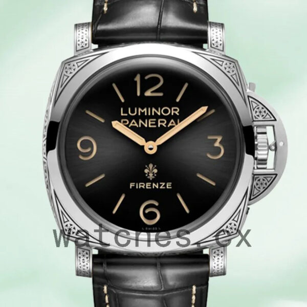 Panerai Luminor PAM00972 44mm Men’s Leather Strap Silver-tone Replica Watches