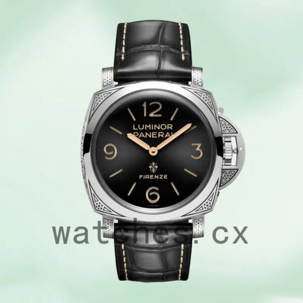 Panerai Luminor PAM00972 44mm Men’s Leather Strap Silver-tone Replica Watches
