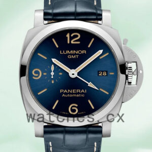 Panerai Luminor GMT 44mm PAM01033 Men’s Blue Dial Leather Strap Replica Watches