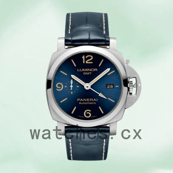 Panerai Luminor GMT 44mm PAM01033 Men’s Blue Dial Leather Strap Replica Watches
