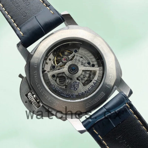 Panerai Luminor GMT 44mm PAM01033 Men’s Blue Dial Leather Strap Replica Watches - Image 3