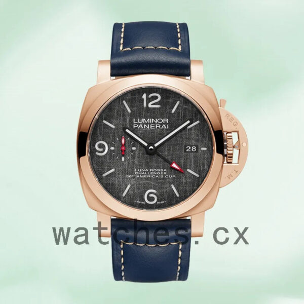 Panerai Luminor Men’s 44mm PAM01036-001 Rose Gold-tone Leather Strap Replica Watches
