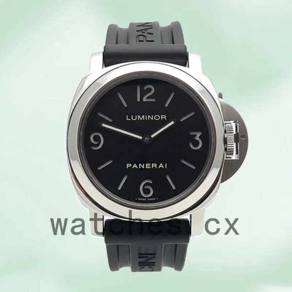 Panerai Luminor Base PAM00112 Men’s 44mm Silver-tone Black Dial Replica Watches