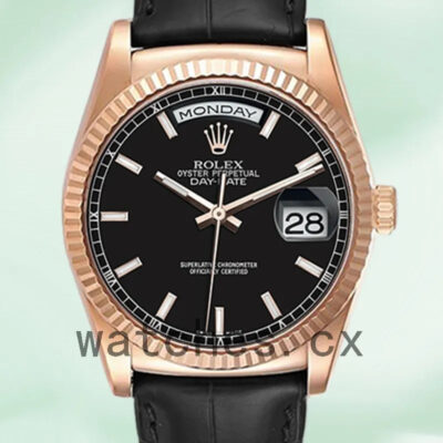 Rolex Day-Date Men’s 118135 36mm Black Dial Replica Watches