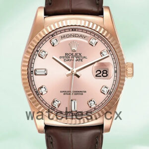 Rolex Day-Date 118135-0101 36mm Men’s Leather Strap Replica Watches