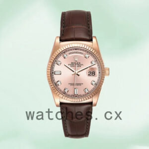 Rolex Day-Date 118135-0101 36mm Men’s Leather Strap Replica Watches