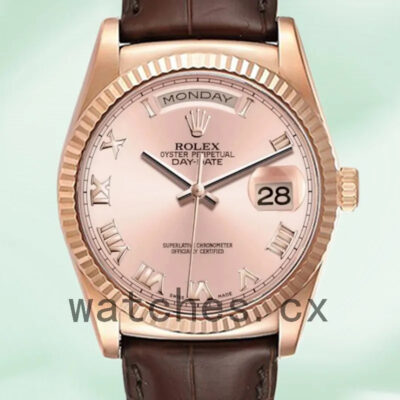 Rolex Day-Date Men’s 36mm 118135 Automatic Rose Gold Dial Replica Watches