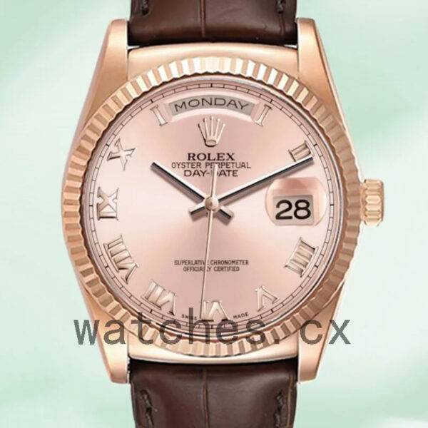 Rolex Day-Date Men’s 36mm 118135 Automatic Rose Gold Dial Replica Watches