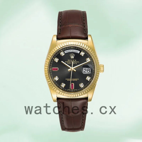Rolex Day-Date Men’s 118138 36mm Black Dial Automatic Replica Watches