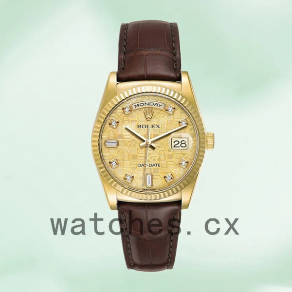Rolex Day-Date Men’s 36mm m118138-0087 Champagne Jubilee Dial Replica Watches