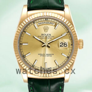 Rolex Day-Date Men’s m118138-0125 36mm Leather Strap Replica Watches