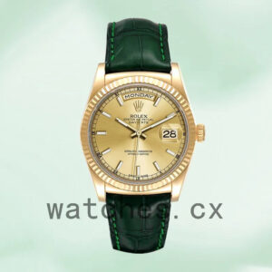 Rolex Day-Date Men’s m118138-0125 36mm Leather Strap Replica Watches