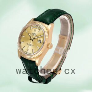 Rolex Day-Date Men’s m118138-0125 36mm Leather Strap Replica Watches