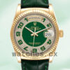 Rolex Day-Date 118138 36mm Men’s Green Dial Leather Strap Replica Watches